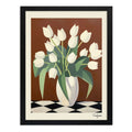 Cuadro Para Dormitorio Living Flores Tulipanes Blancos Arte Tulipanes Blancos 1 Marco Negro