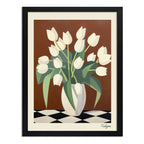 Cuadro Para Dormitorio Living Flores Tulipanes Blancos Arte Tulipanes Blancos 1 Marco Negro