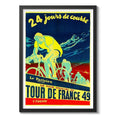 Cuadro Carrera Bicicleta Retro Vintage Bike Ciclismo Afiche Tour De France 1949 Negro