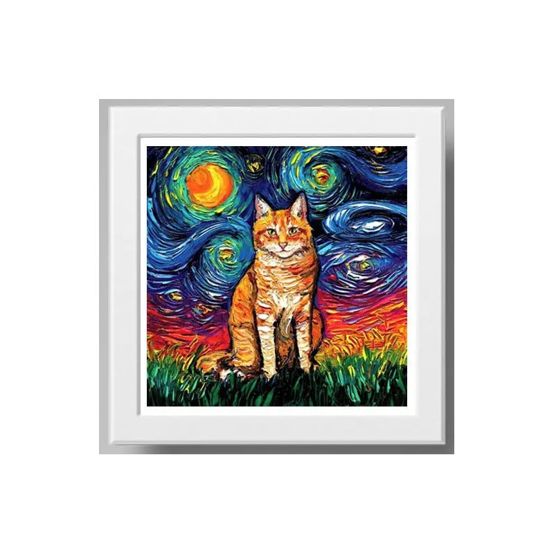 Cuadro Perro Gato Van Gogh Arte Mascotas Decoracion Pet