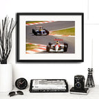 Cuadro Ayrton Senna Y Alain Prost Formula 1 Con Paspartú Marco Negro