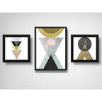 Set 3 Cuadros Geometrico Escandinavo Abstracto Decoracion B4