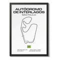 Cuadro Pistas De Carreras Autodromo Formula 1 Minimalista Interlagos Brasil Marco Negro