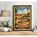 Cuadro Maldonado Ciudad Cuartel De Dragones Retro Uruguay Marco Negro