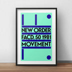 Cuadro New Order Album Musica Electronica Rock Con Paspartú Marco Negro