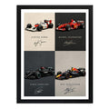 Cuadro Autos Formula 1 Senna Schumacher Hamilton Verstappen Marco Negro