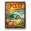 Cuadro Surf Jeffreys Bay Arte Retro Olas Famosas Del Mundo Marco Negro