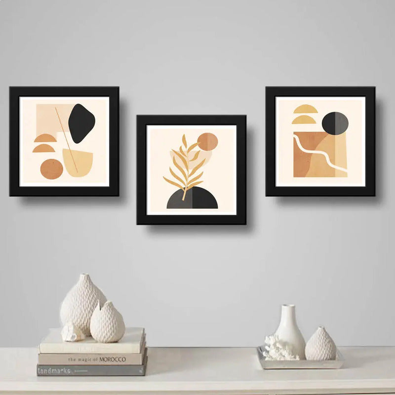 Set 3 Cuadros Boho Chic Hojas Flor Arte Decoracion