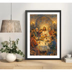 Cuadro Jesús Cristo Vía Crucis Estación Calvario Biblia Arte La Última Cena Negro