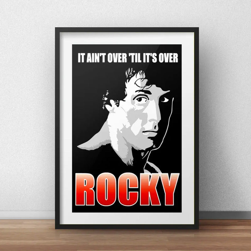 Cuadro Rocky Balboa Frase Stallone Boxe Gym Con Paspartú Marco Negro