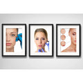 Set 3 Cuadros Estetica Plastica Clinica Decoración Paspartu