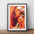 Cuadro Eddie Vedder Pearl Jam Rock Banda Musica Con Paspartú