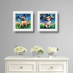 Set 2 Cuadros Perro Van Gogh Bulldog Shih Tzu Mascota Decor