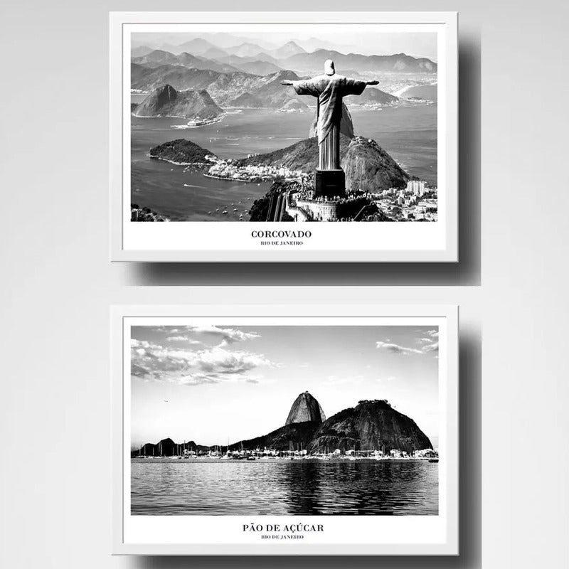 Set 2 Cuadros Rio De Janeiro Ciudad Cristo Redentor Brasil