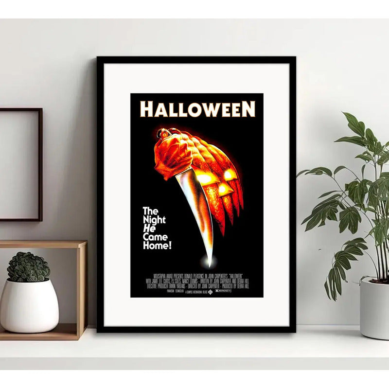 Cuadro Halloween By John Carpenter Terror Pelicula Paspartú Halloween 1 - 1978 Con Marco Negro