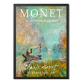 Cuadro Dormitorio Living Claude Monet Barco Estudio El Sena Marco Negro