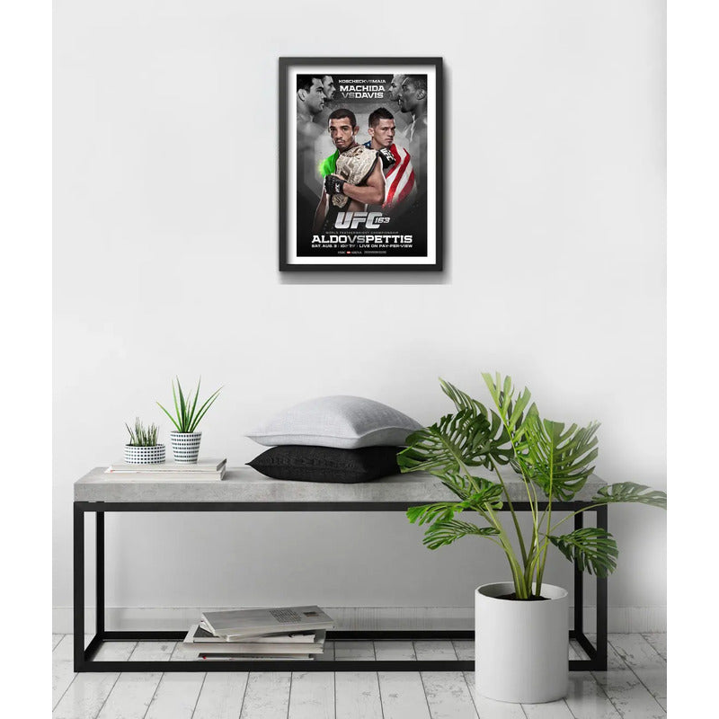 Cuadro Ufc Fight Peleas Famosas Retro Mma Deporte Coleccion Ufc 163 José Aldo Vs Pettis Negro
