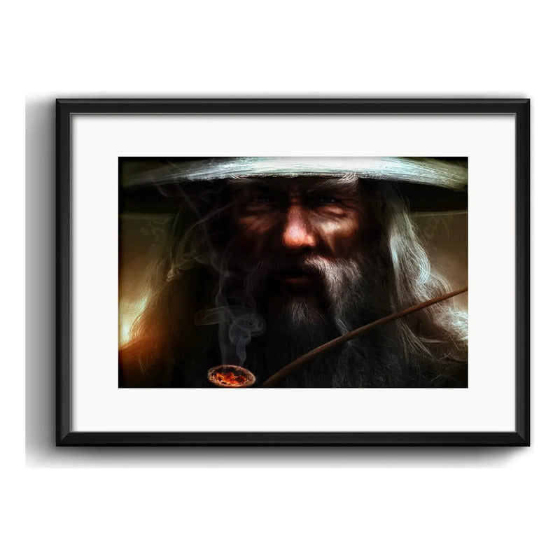 Cuadro Gandalf El Señor De Los Anillos Pelicula Con Paspartú Marco Negro