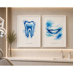 Set 2 Cuadros Temática Odontológica Dentista Consultorio Br4 Marco Blanco