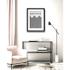 Cuadro Bauhaus Exposicion 1919 Arte Br1 53x43cm Con Paspartú Marco Negro