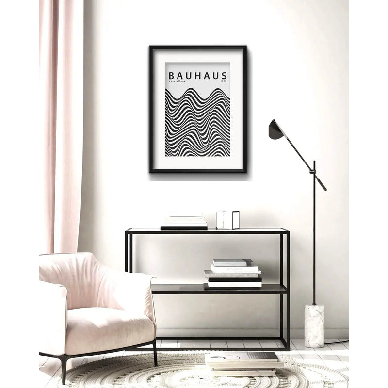Cuadro Bauhaus Exposicion 1919 Arte Br1 53x43cm Con Paspartú Marco Negro
