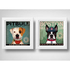 Set 2 Cuadros Perro Cafe Pitbull Boston Terrier Pet Decor