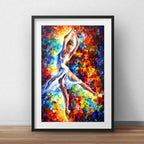 Cuadro Bailarína Pop Art Ballet Brs2 Decoracion Con Paspartú Marco Negro