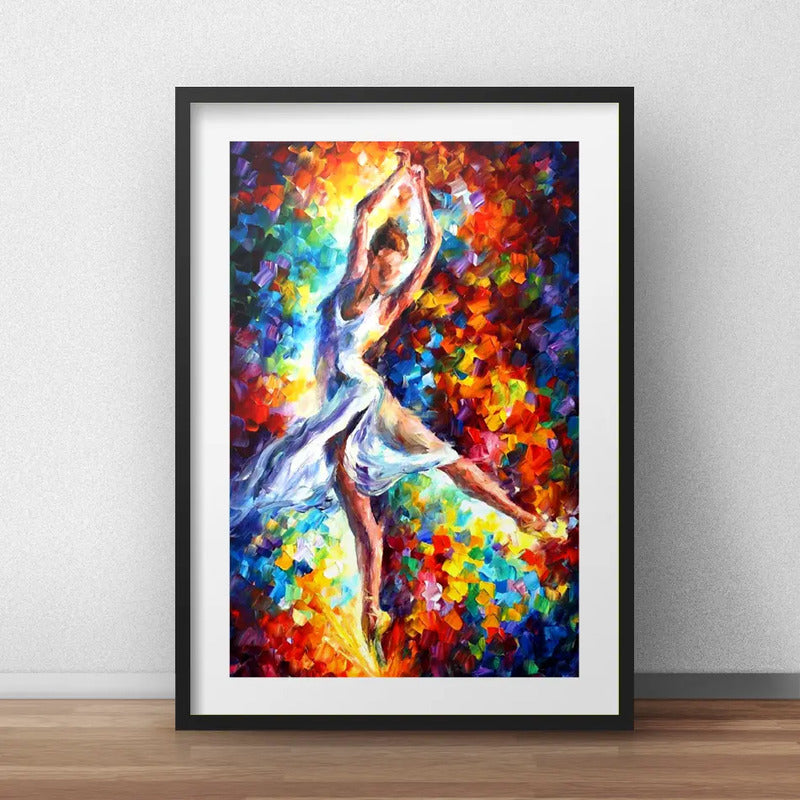 Cuadro Bailarína Pop Art Ballet Brs2 Decoracion Con Paspartú Marco Negro