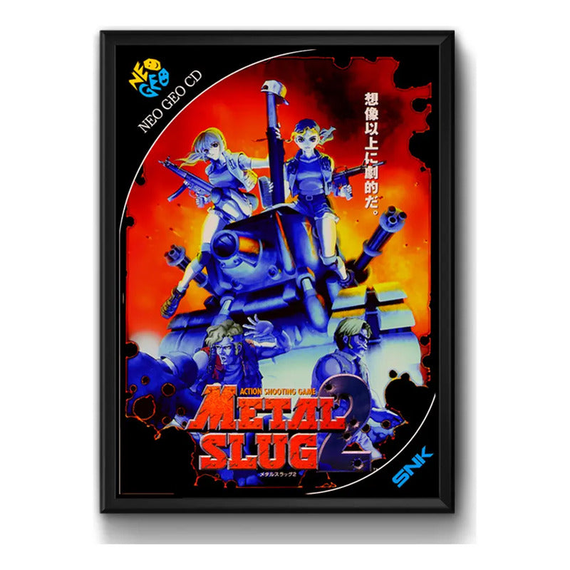Cuadro Metal Slug Game Retro Playstation Decoracion Geek Marco Negro