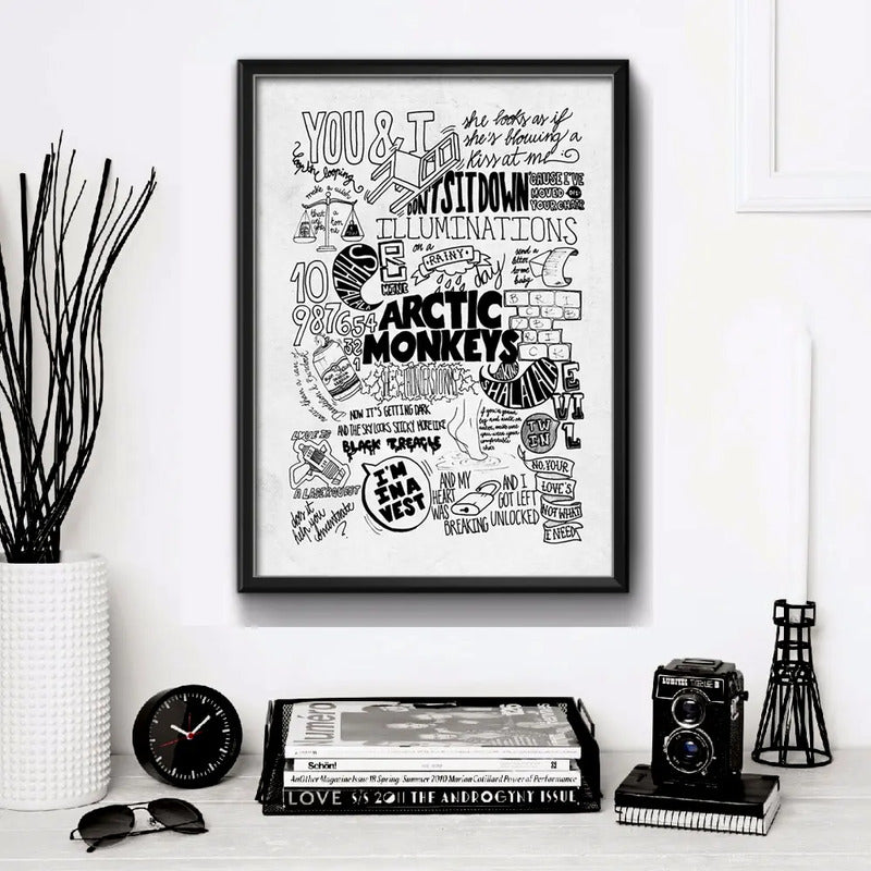 Cuadro Arctic Monkeys Letra Musica Indie Rock Decoracion