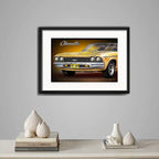 Cuadro Autos Antiguos Modelos Marcas Retro Arte Con Paspartu Chevrolet Chevelle Ss 396 Con Marco Negro