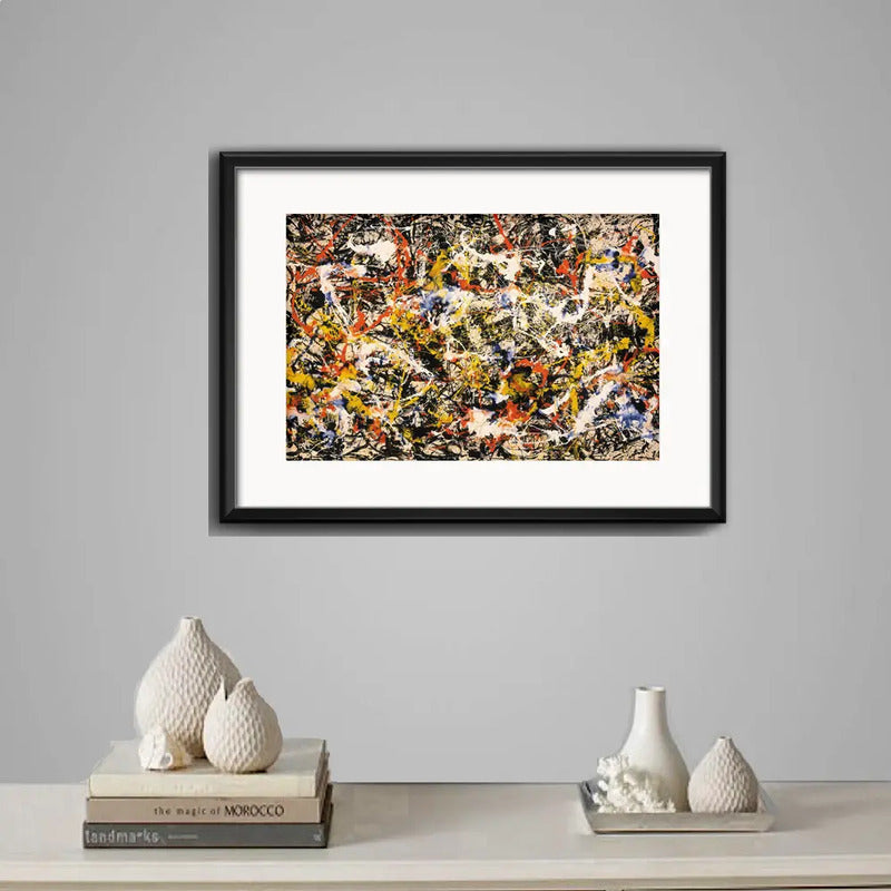 Cuadro Jackson Pollock Convergence Abstracto Con Paspartú Marco Negro