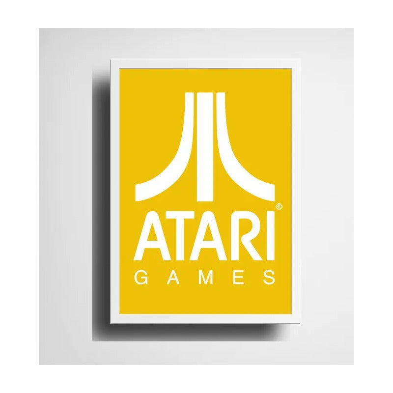 Set 2 Cuadros Atari Retro Game Videojuego Geek Decoracion Marco Blanco