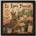 Cuadro El Conejo Florista Paris Flores Arte Retro Vintage Marco Negro