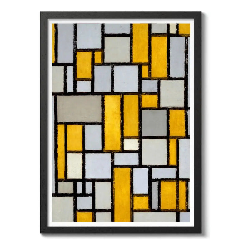 Cuadro Piet Mondrian Arte Modernismo Obras Decoracion Composition With Grid 1 Con Marco Negro