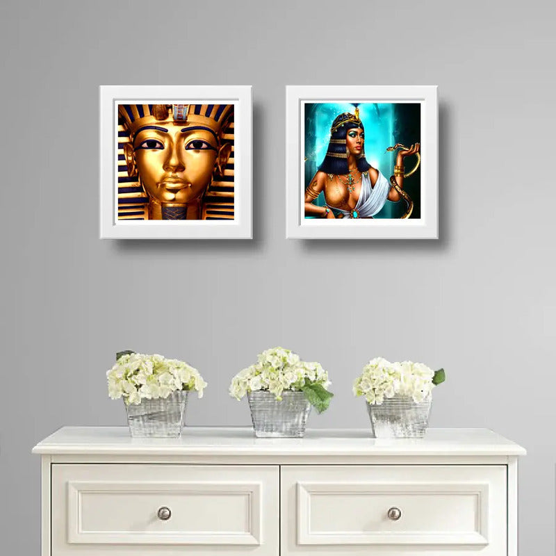 Set 2 Cuadros Egipto Cleopatra Sarcófagos Decoracion Egipcia