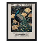Cuadro Pavo Real Botanico William Morris Floral Ave Flores 2 Marco Negro