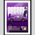 Cuadro Porsche Carrera Anime Noragami Auto Modelo Decoracion Marco Negro