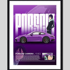 Cuadro Porsche Carrera Anime Noragami Auto Modelo Decoracion Marco Negro
