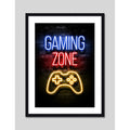 Cuadro Game Room Frases Gamer Videojuego Geek Art Decoracion Gaming Zone 2 Marco Negro