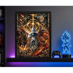 Cuadro Elden Ring Videojuego Rol Rpg Playstation Game Room Marco Negro