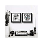 Set 2 Cuadros Leon Tigre Art Ojos Azules Animal Decoracion