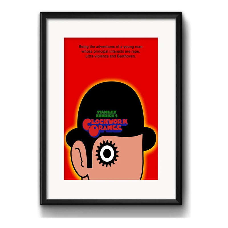 Cuadro La Naranja Mecánica Clockwork Orange Cine Paspartú Marco Negro