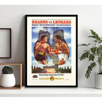 Cuadro Boxeo Boxing Peleas Icónicas Deporte Gym Decoracion Sugar Ray Leonard Vs Thomas Hearns Con Marco Negro