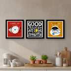 Set 3 Cuadros Cocina Pop Art Frases Cafe Comedor Decoracion