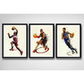 Set 3 Cuadros Basket Pop Art Nba Baloncesto Club Deportes B2