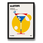 Cuadro Bauhaus Arte Cocktails Drinks Bebidas Receta Pub Bar Martini Marco Negro