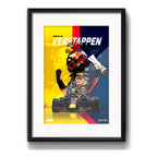 Cuadro Max Verstappen Piloto Formula 1 Campeon Con Paspartu Marco Negro