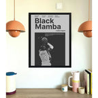 Cuadro Black Mamba Lakers Kobe Bryant Baloncesto Deportes Marco Negro
