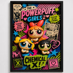 Cuadro Las Chicas Superpoderosas Powerpuff Girls Efecto 3d Marco Negro